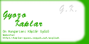 gyozo kaplar business card