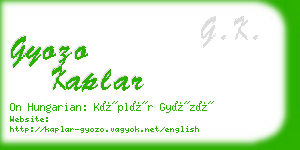 gyozo kaplar business card